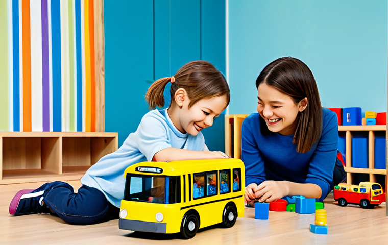 **
"Children playing with Tayo toy buses in a colorful playroom, surrounded by books and building blocks, fully clothed in casual wear, smiles on their faces, safe for work, appropriate content, family-friendly, perfect anatomy, natural proportions, bright and cheerful illustration, high quality."
**