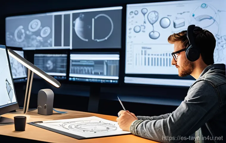 타요 제작비 분석 - **"The Collaborative Animation Studio"**
    A brightly lit, modern animation studio bustling with a...