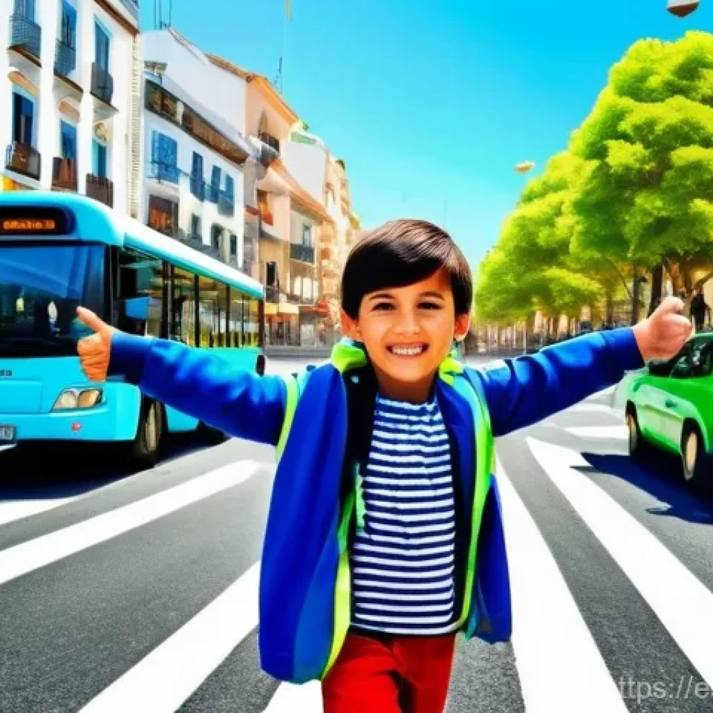 타요 어린이 안전교육 영상 - **Prompt 1: Tayo's Road Safety Adventure**
    "A vibrant, sunny street scene in a bustling, modern ...